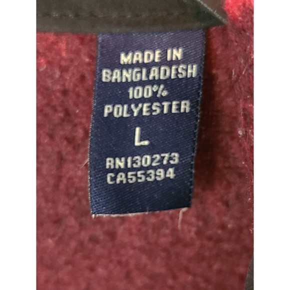 Vintage Wrangler Men's (L) Black & Red Buffalo Plaid Fleece Button Up Shirt - Picture 8 of 9